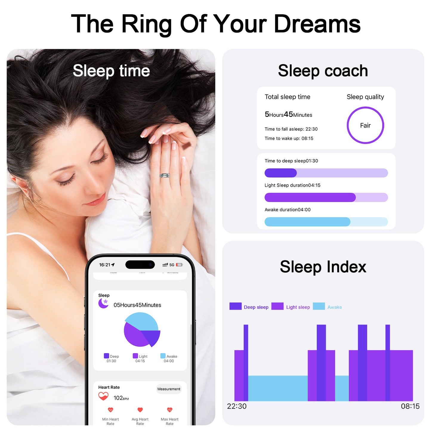 AVINMER ARing 1 Ultra Thin Waterproof Scrolling Smart Ring Remote for TikTok YouTube Instagram Shorts Video,Camera and E-Book with Calories/Heart Rate/Blood Oxygen/Sleep Health Monitoring (AR01)