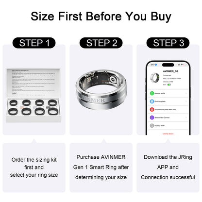 AVINMER ARing 1 Ultra Thin Waterproof Scrolling Smart Ring Remote for TikTok YouTube Instagram Shorts Video,Camera and E-Book with Calories/Heart Rate/Blood Oxygen/Sleep Health Monitoring (AR01)