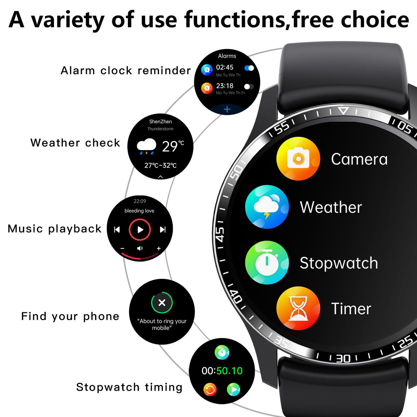 AVINMER AC01 smart watch blood oxygen, blood sugar, temperature detection, Bluetooth call, 150 sports tracking